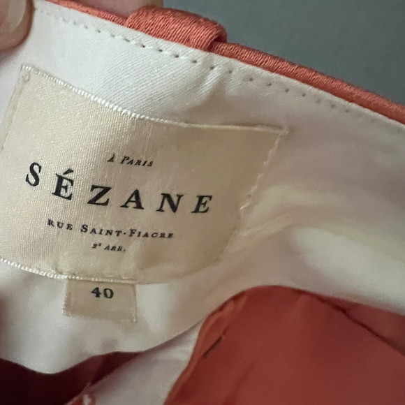Sezane Peach Gustavo Trousers sz 40 US 8 Satin Like - Picture 4 of 11